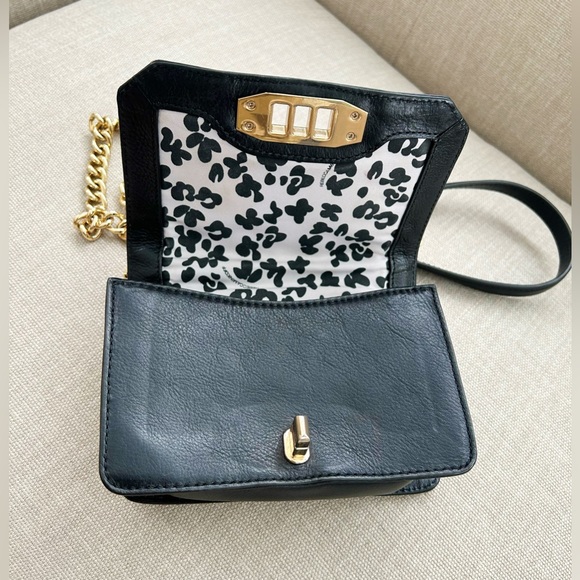 Rebecca Minkoff Black And White Leather Crossbody Purse - Picture 9 of 11
